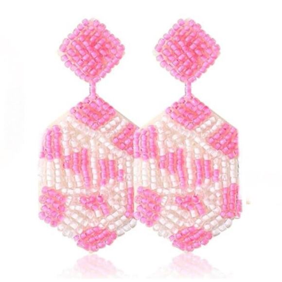 Boho Seed Bead Drop Earrings - Picture 1 of 1